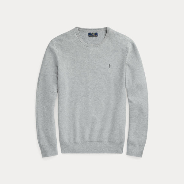 TEXTURED COTTON CREWNECK SWEATER 