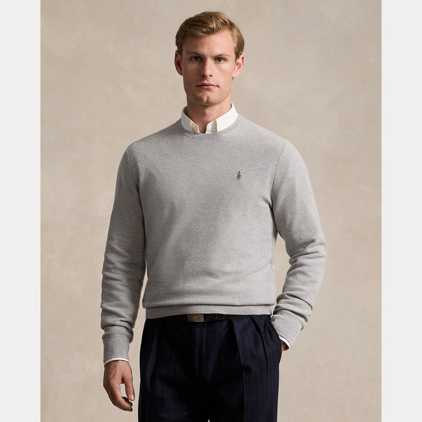 TEXTURED COTTON CREWNECK SWEATER 