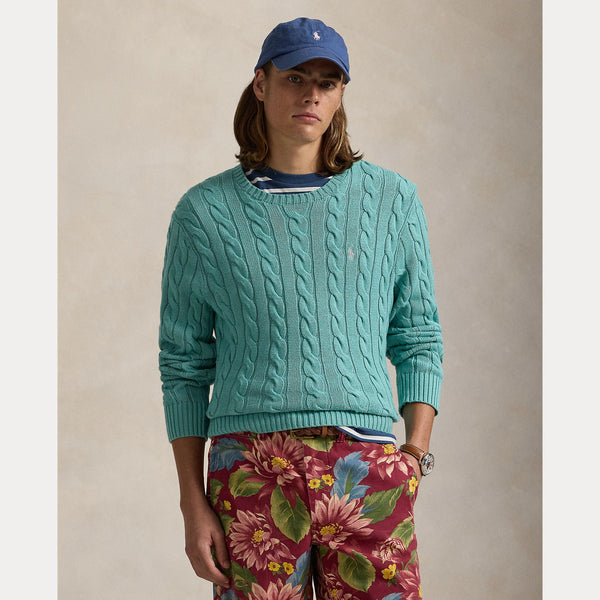 CABLE-KNIT COTTON SWEATER 