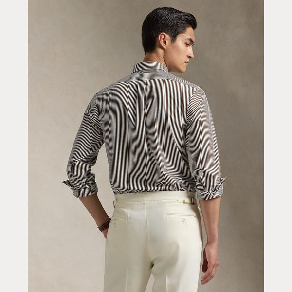 CUSTOM FIT STRIPED STRETCH POPLIN SHIRT 