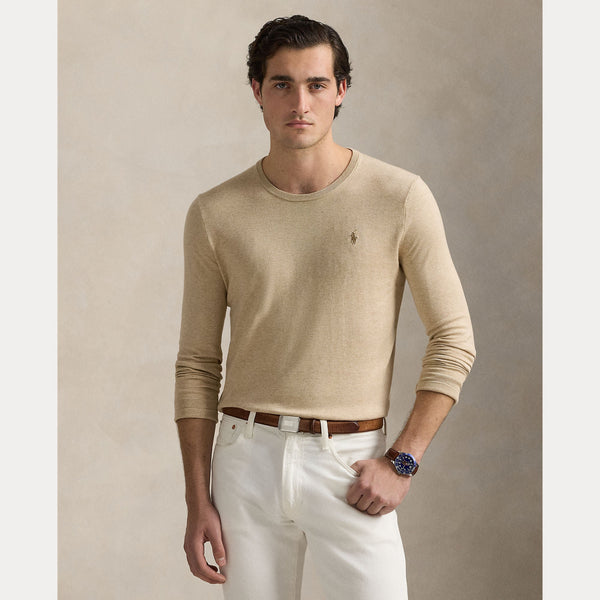 SLIM FIT TEXTURED COTTON SWEATER 