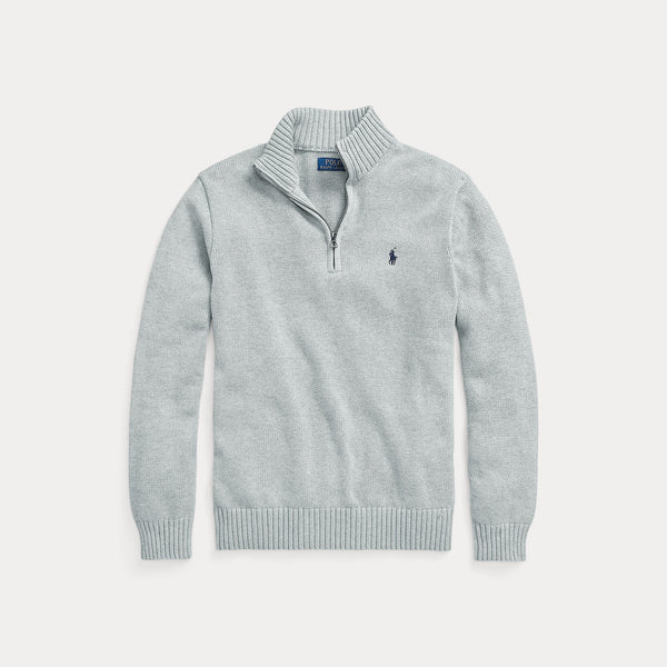 COTTON QUARTER-ZIP SWEATER 