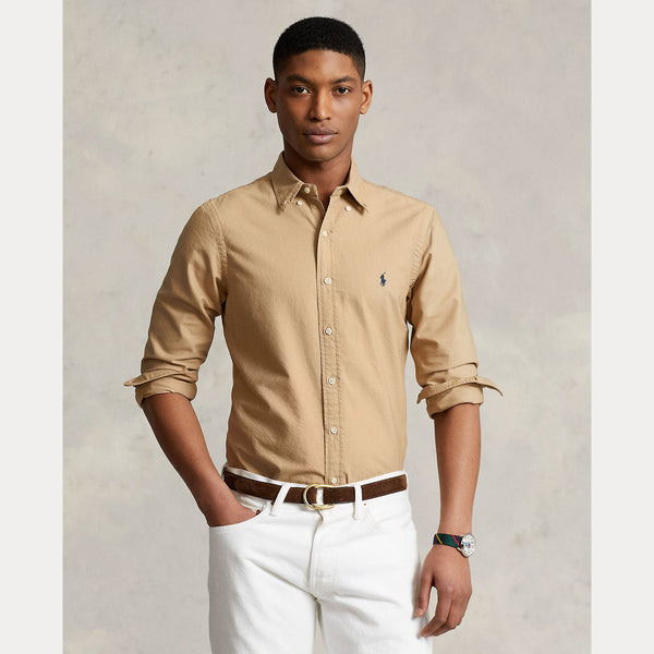 SLIM FIT GARMENT-DYED OXFORD SHIRT 