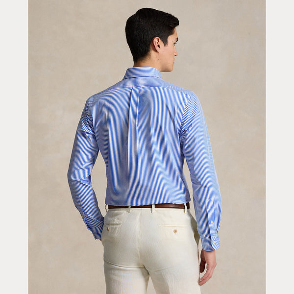 CUSTOM FIT STRIPED STRETCH POPLIN SHIRT 