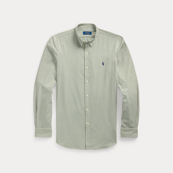 CUSTOM FIT STRIPED STRETCH POPLIN SHIRT 