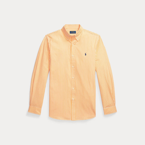 CUSTOM FIT STRIPED STRETCH POPLIN SHIRT 