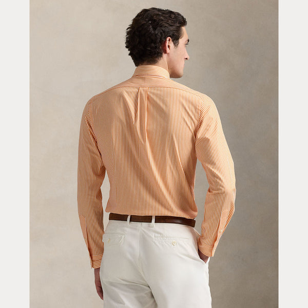 CUSTOM FIT STRIPED STRETCH POPLIN SHIRT 