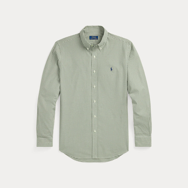 CUSTOM FIT GINGHAM STRETCH POPLIN SHIRT 