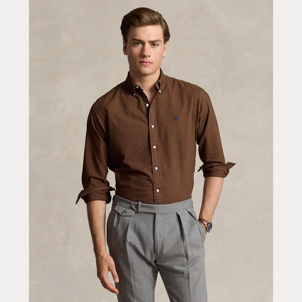 SLIM FIT GARMENT-DYED OXFORD SHIRT 