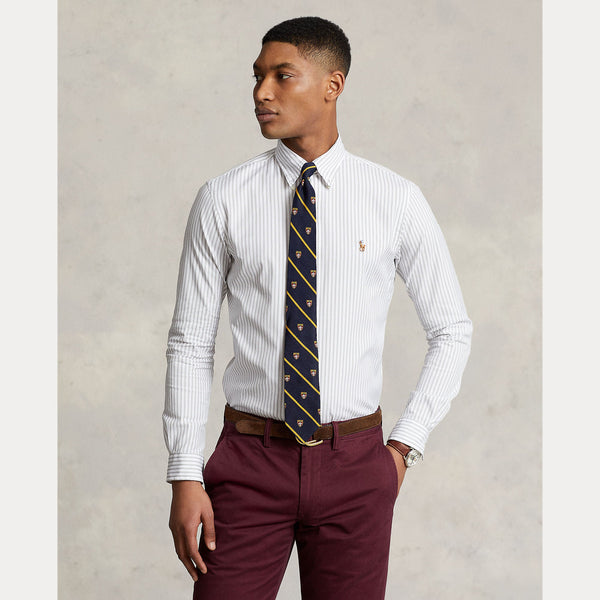 CUSTOM FIT STRIPED STRETCH OXFORD SHIRT 
