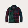 PLAID PATCHWORK FLEECE SHIRT JACKET 